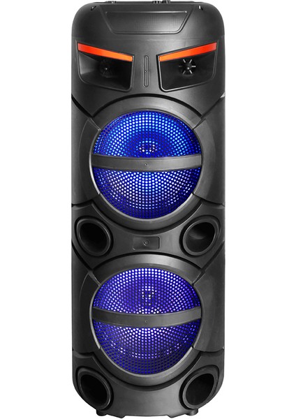 Zore GD-2809 Dijital LED Göstergeli Fm Radyolu Mikrofonlu Rgb Tws Çift 8 Inç Stereo Bass Kablosuz Ka
