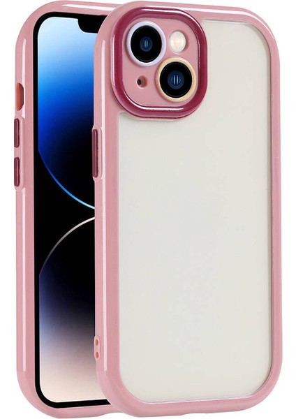 Apple iPhone 14 Kılıf Kamera Korumalı Renkli Kenar ve Çerçeve Tasarımlı Vitamin Kapak-Mürdüm