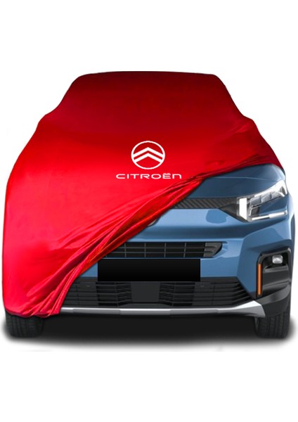 Citroen Berlingo 3 (2018 - ) Kırmızı Kumaş Araba Branda Logolu Kumaş Araba Brandası Penye Oto Branda