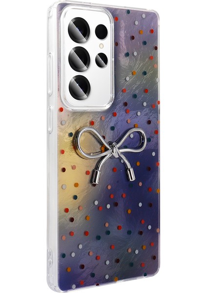 Samsung Galaxy S23 Ultra Kılıf Kamera Korumalı Figürlü Ponti Silikon Kapak - Beyaz