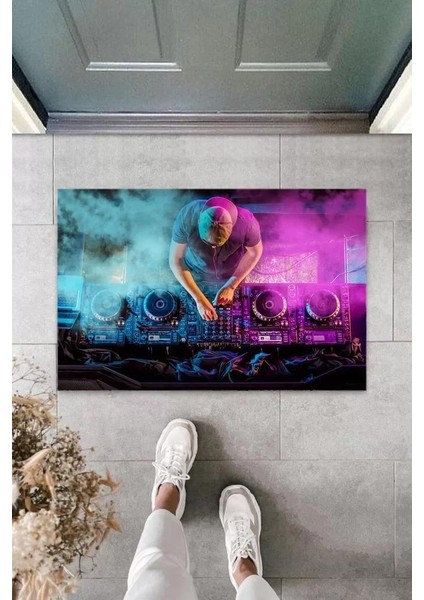 Dijital Baskı Renkli Dj Kapı Paspası K-2108