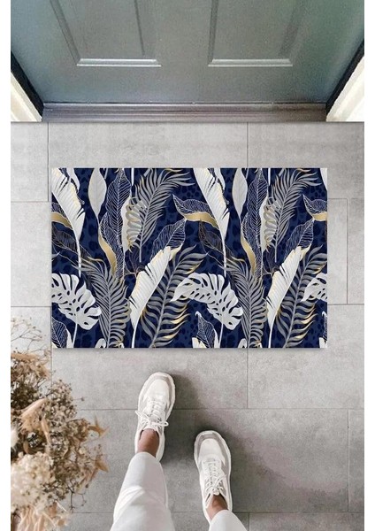 Lacivert Kapı Önü Paspası K Desen K-3100