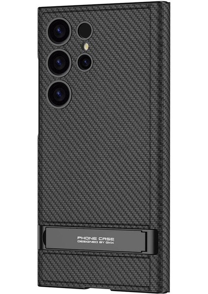 Samsung Galaxy S24 Ultra Kılıf Kamera Korumalı Karbon Tasarım Droga Standlı Kartlıklı Kapaklı Kılıf-Siy fırsatları