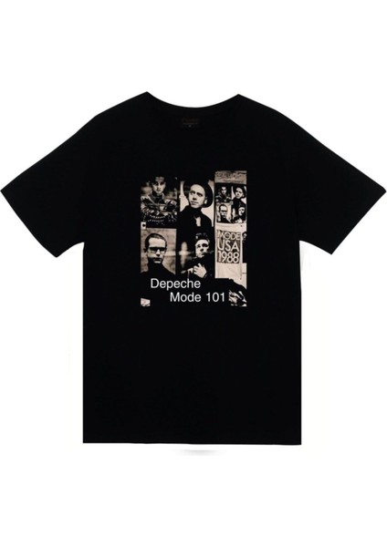 Depeche Mode Baskılı Unisex %100 Pamuk Siyah T-Shirt