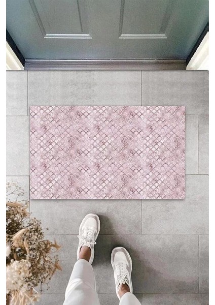 Dijital Baskı Pembe Karışık Paspas K-3085