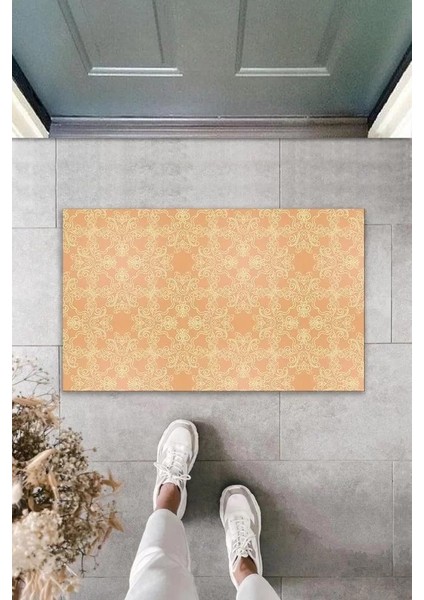 Dekoratif Dijital Baskı Yavruağzı Motif Dış Mekan Paspas K-2086