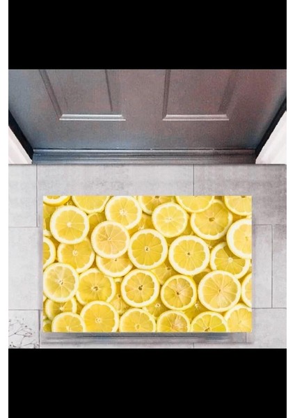 Kapı Önü Paspası Dekoratif Dijital Baskı Limon P-2327