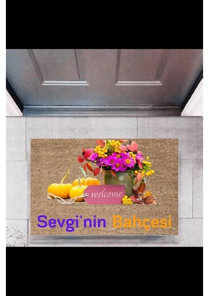 Kapı Önü Paspası Dekoratif Dijital Baskı Bahçesi P-2459