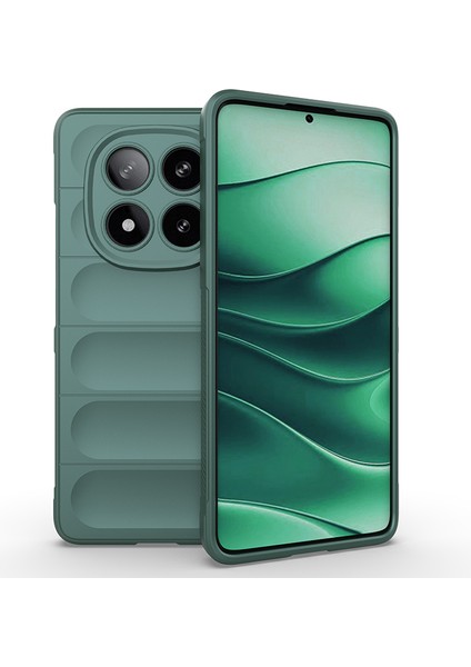 Redmi Note 14 Pro 4g Kılıf Esnek Tpu Oyuklu Arka Yüzey Tasarımlı Etnik Silikon Kapak - Koyu Yeş