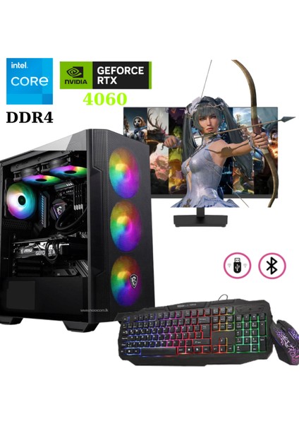 Tkden-Bndl5 Intel İ5-12400F 16GB Ddr4 512SSD RTX4060 8gb 24'180HZ 1ms Oyuncu Monitor Oyuncu Pc
