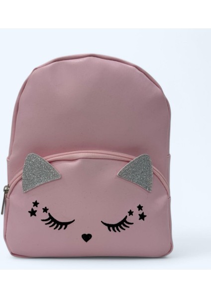 Kız Çocuk Sırt Çantası Pembe Renk Kedili Yıldızlı Sevimli Hayvan Desenli fiyatları