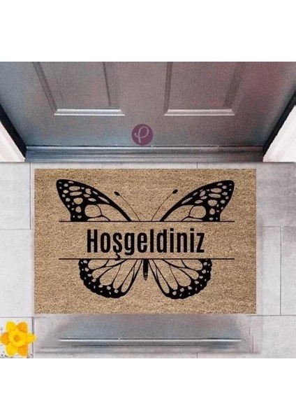 Kapı Önü Paspası Dekoratif Dijital Baskı Hoşgeldiniz P-2371