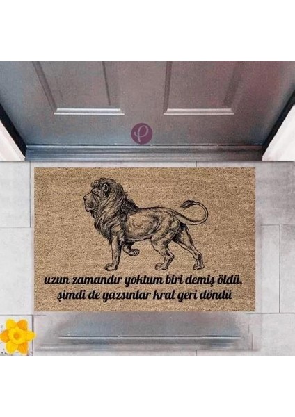 Kapı Önü Paspası Dekoratif Dijital Baskı Kral Geri Döndü P-2379