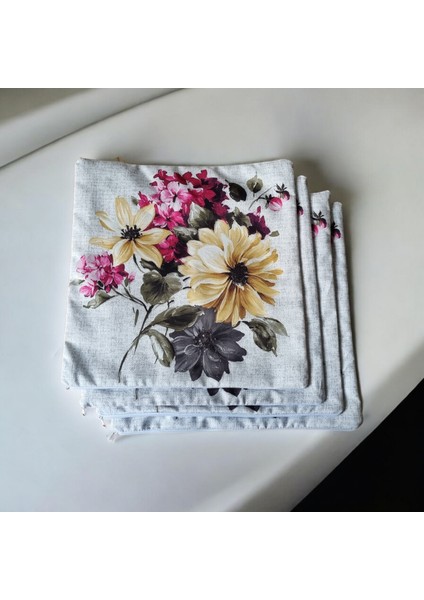 Dijital Baskılı Pastel Renk Çiçek Detaylı Kırlent Kılıfı fiyatları