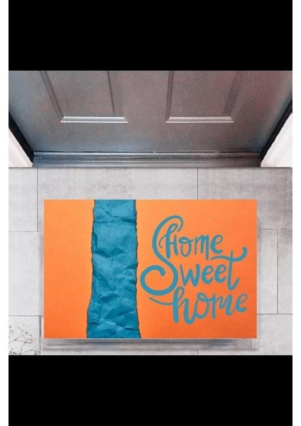 Kapı Önü Paspası Dekoratif Dijital Baskı Home Sweet Home P-2328
