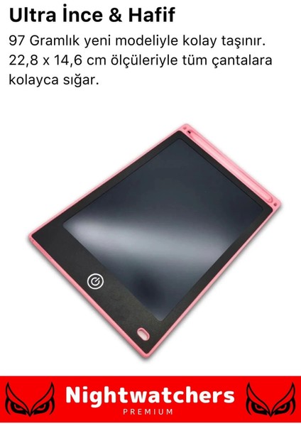 Premium LCD Ekranlı Kalemli Dijital Çizim Tableti Yazı Tahtası Boyama Resim Akıllı Tablet 12 Inc