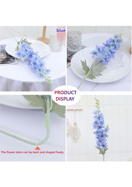 Yapay Çiçek Mavi Sümbül Tek Dal Tomurcuklu 85*15 cm Kumaş Çiçek Uzun Dal