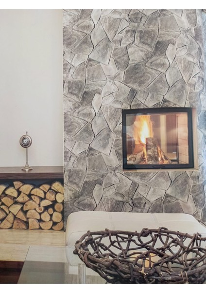 Natural 60-1 (53 cm x 10 Mt) Doğal Taş Desenli 3D Duvar Kağıdı 5 M²