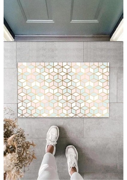 Pudra Kapı Önü Paspası D Kareler Desen K-3232