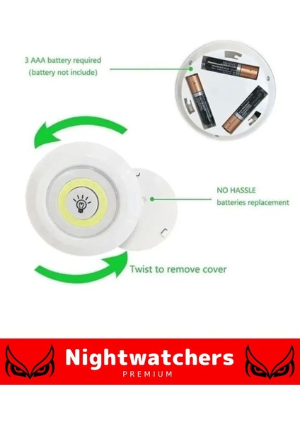 Deluxe Av Kamp Ev Okul Araba Otel Pilli Uzaktan Kumandalı Yapışkanlı Dayanıklı 3'lü LED Spot 1 Adet modelleri