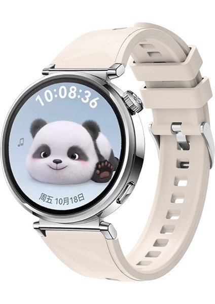 Huawei Gt4 41MM KRD-129 18MM Silikon Kordon Strap Kayış-Starlight