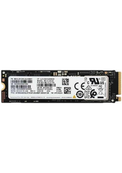 PM9A1A 512GB Pcıe Gen 4.0 X4 M.2 Nvme 22X80MM 6900-4900MB/S SSD MZVL2512HDJD