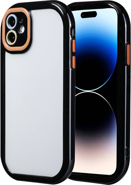 Apple iPhone 11 Kılıf Kamera Korumalı Renkli Kenar ve Çerçeve Tasarımlı Vitamin Kapak-Siyah