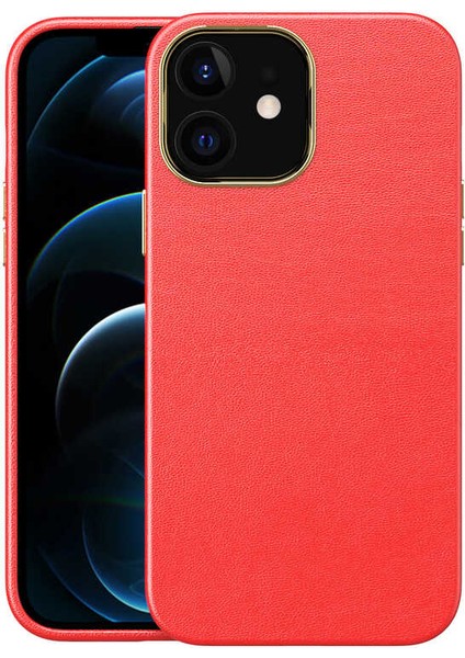 Apple iPhone 12 Kılıf Natura Kapak-Kırmızı