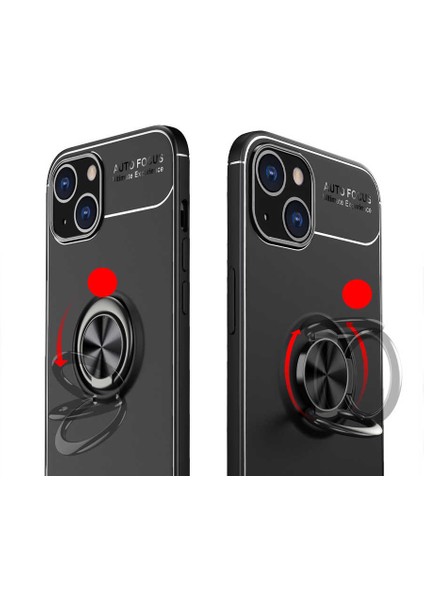 iPhone 13 Mini Kılıf Vrdr Ravel Silikon Kapak-Siyah-Kırmızı