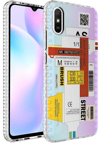 Xiaomi Redmi 9A Kılıf Airbag Kenarlı Renkli Desenli Silikon Elegans Kapak-No2