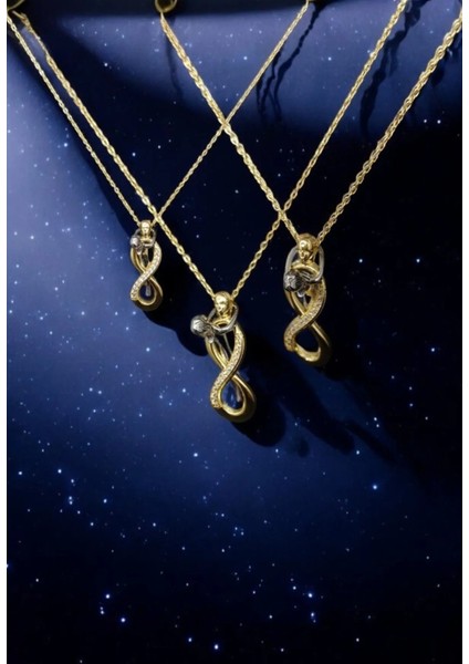 925 Ayar Gümüş Sonsuzluğa Sarılmış Kadın Kolyesi