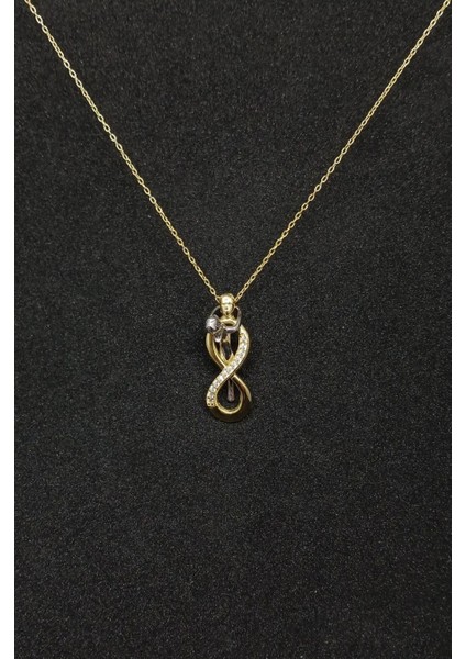 925 Ayar Gümüş Sonsuzluğa Sarılmış Kadın Kolyesi modelleri