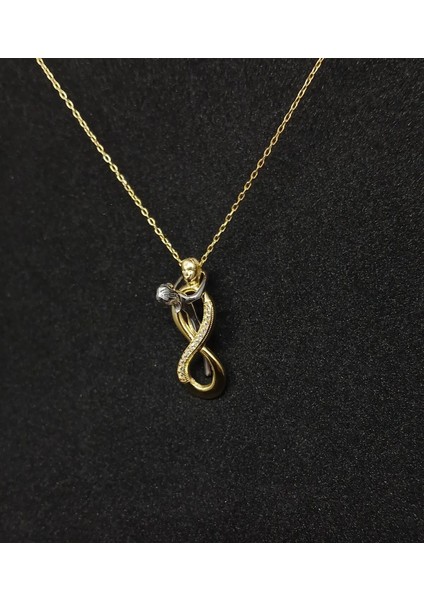 925 Ayar Gümüş Sonsuzluğa Sarılmış Kadın Kolyesi fırsatları