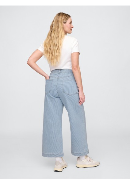 Kadın Mavi Wide Leg Jean Pantolon modelleri