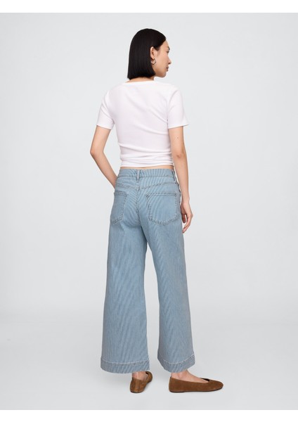 Kadın Mavi Wide Leg Jean Pantolon indirimleri