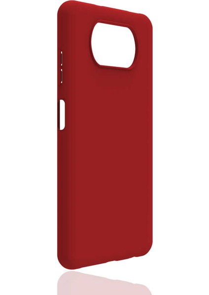 Xiaomi Poco X3 Kılıf Biye Silikon-Kırmızı
