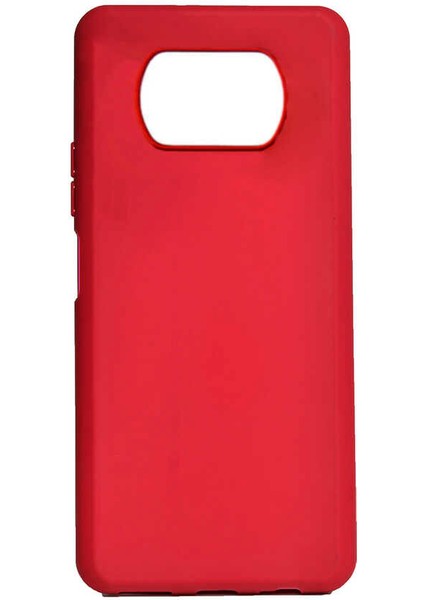 Xiaomi Poco X3 Kılıf Biye Silikon-Kırmızı