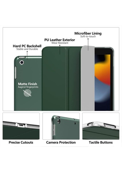 Apple Ipad 5. 6. Nesil 2017 2018 9.7" Inc Kılıf Smart Cover Katlanabilir Standlı Akıllı Kapak
