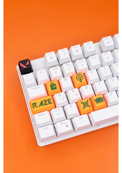 Valorant Raze Keycaps, Q-E-X-C Mekanik Klavye Tuşu