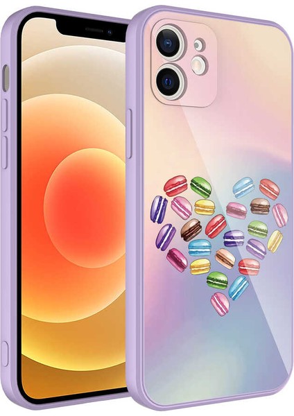 Apple iPhone 12 Kılıf Kamera Korumalı Desenli Sert Silikon Epoksi Kapak-No1