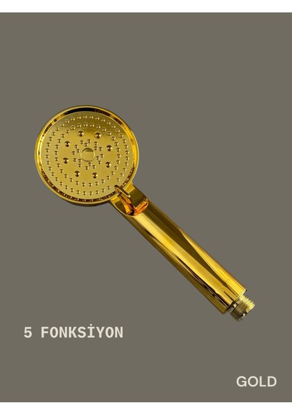 5 Fonksiyonlu Gold Renk Modern Duş Başlığı