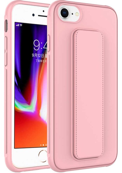 Apple iPhone Se 2020 Uyumlu Qstand Kapak-Pembe