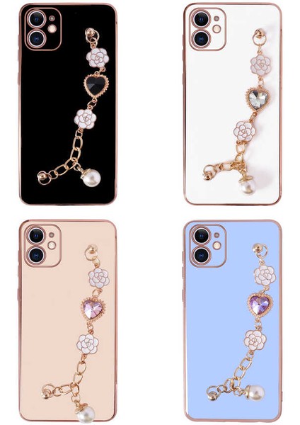 Apple iPhone 12 Kılıf El Tutamaçlı Kamera Korumalı Taka Silikon Kapak-Mor