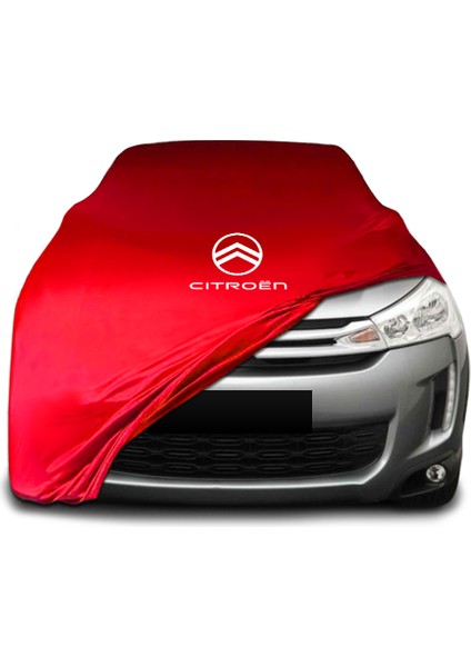 Citroen C4 Aircross (2012 - 2017) Kırmızı Kumaş Araba Branda Logolu Kumaş Araba Brandası Penye Oto Branda