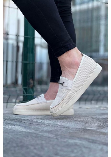 WG060 Beyaz Triko Babet Erkek Casual Ayakkabı