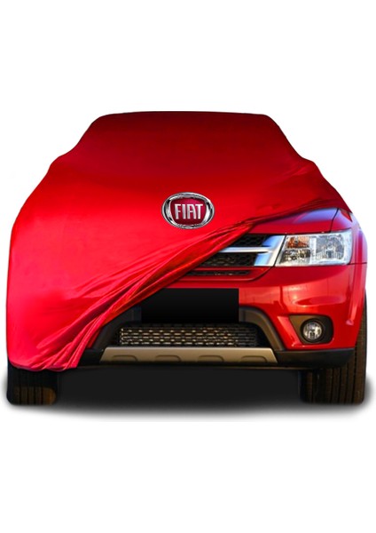 Fiat Freemont Kırmızı Kumaş Araba Branda Logolu Kumaş Araba Brandası Penye Oto Branda