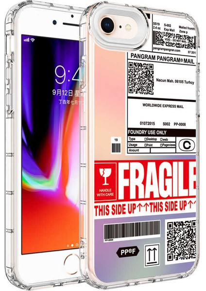 Apple iPhone Se 2022 Uyumlu Kamera Korumalı Renkli Desenli Sert Silikon Korn Kapak-No5