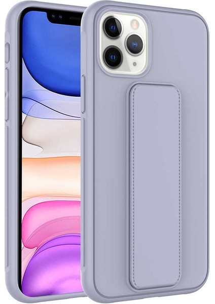 Apple iPhone 11 Pro Uyumlu Qstand Kapak-Gri