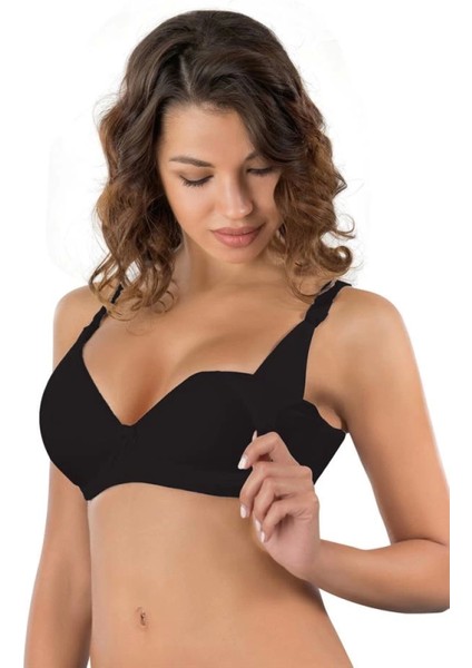 Miraxx Siyah Emay 166 B Balenli Push-Up Emzirme Sütyen