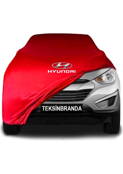 Hyundai Tucson (2009 - 2013) Kırmızı Kumaş Araba Branda Logolu Kumaş Araba Brandası Penye Oto Branda